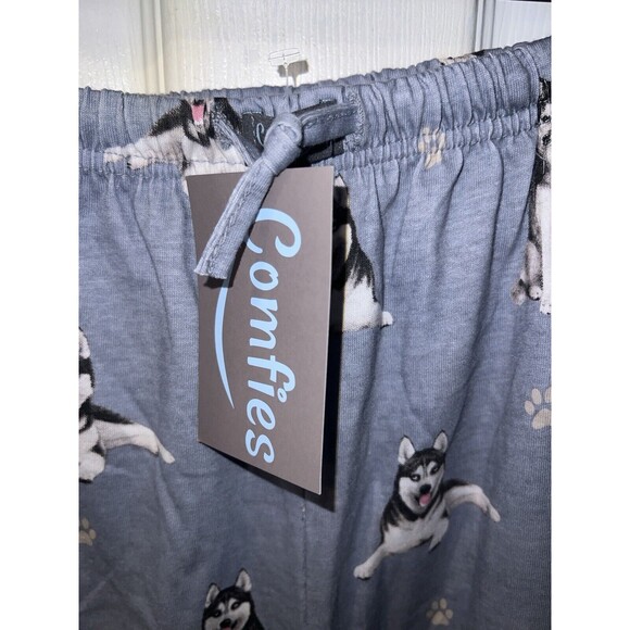 Comfies Siberian Husky Pajama Bottoms Sz L Unisex Lightweight Cotton Blend New - Picture 3 of 6